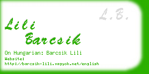 lili barcsik business card